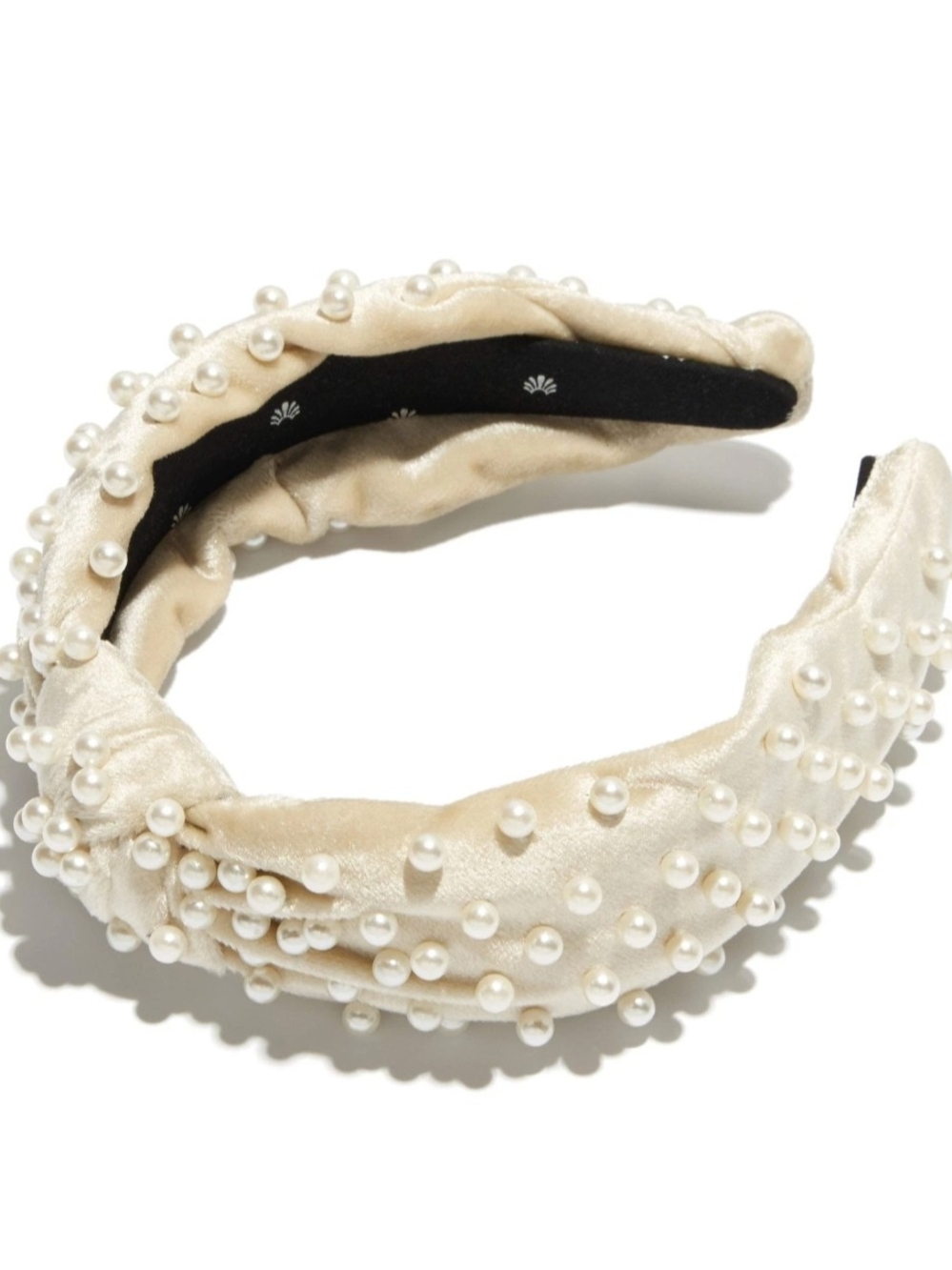 Velvet Pearl Knotted Headband Ivory Lele Sadoughi LS031IV See Photo Bridal NWT